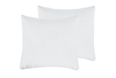 Set 2 Perne 70x70 Somnart Belina, microfibra, lavabile la masina, vidat, alb