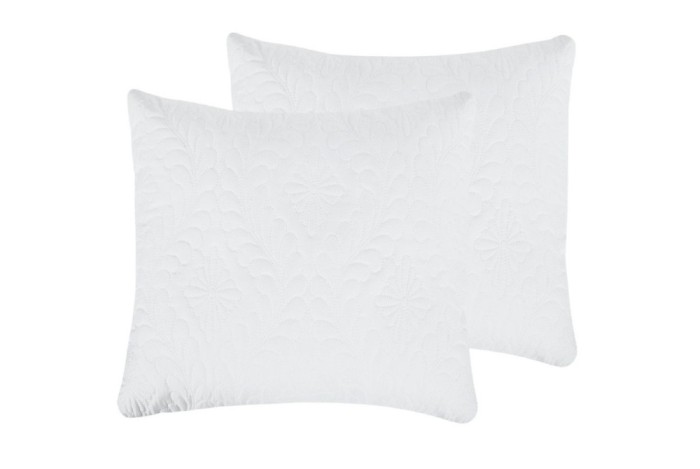 Set 2 Perne 70x70 Somnart Belina, microfibra, lavabile la masina, vidat, alb