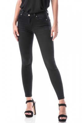 E750-1 Jeans skinny cu talie inalta si buzunare laterale foto