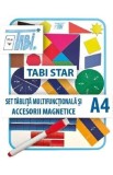 Set tablita multifunctionala A4 cu accesorii magnetice si folii transparente. Tabi Star