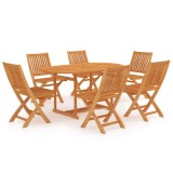 Set mobilier grădină, 7 piese, lemn masiv de tec