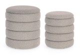 Cumpara ieftin Set 2 tabureti textil gri Katerina 33.5x38.5 cm, 40x44.5 cm