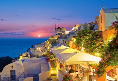 Puzzle Castorland 1000 Santorini noaptea Grecia--- foto