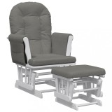 Cumpara ieftin Scaun de relaxare glisant cu taburet, gri inchis, textil