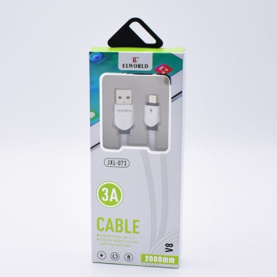 Cablu de date si incarcare USB-Micro USB, 200 cm - Alb foto