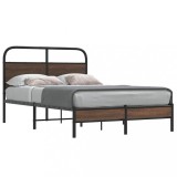 VidaXL Cadru de pat fără saltea stejar maro 140x200 cm Lemn prelucrat