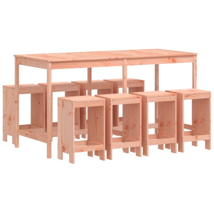Set bar de gradina, 9 piese, lemn masiv douglas