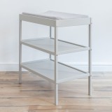 Masa infasat pentru bebelusi, lemn masiv, Gri 76 x 44 x 86 cm, Cu 2 Rafturi De Depozitare Inalte