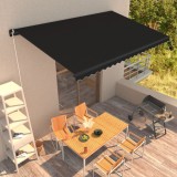 Cumpara ieftin Copertină retractabilă manual, antracit, 450 x 300 cm