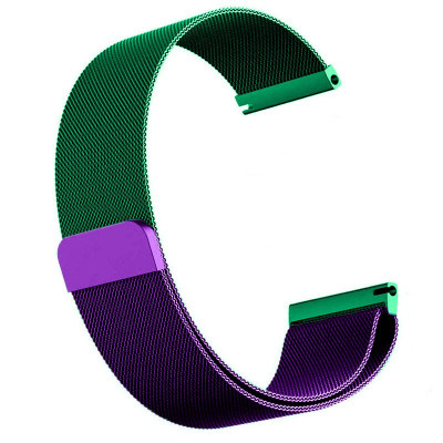 Curea otel, Milanese Loop Slim, compatibila cu Amazfit Pace 1, Telescoape QR, 22mm, Purple Green foto