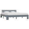 VidaXL Cadru de pat, gri, 180 x 200 cm, lemn masiv de pin 283171