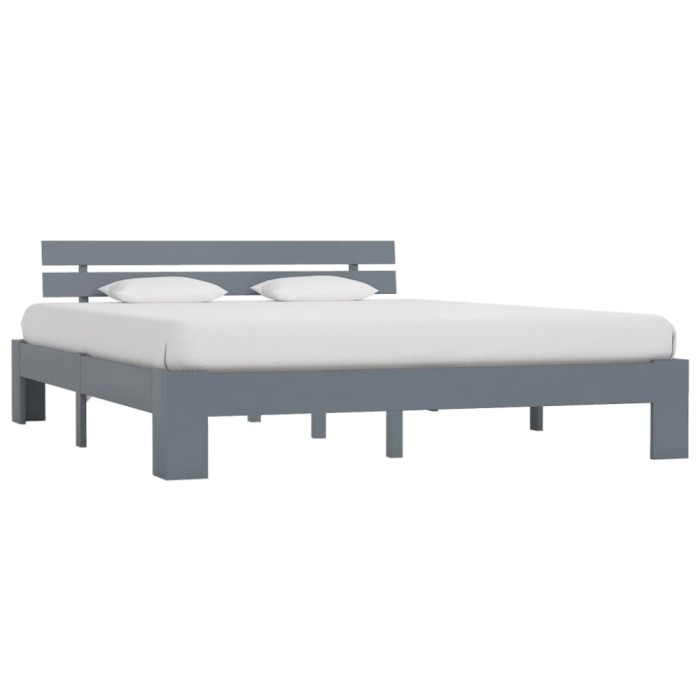 vidaXL Cadru de pat, gri, 180 x 200 cm, lemn masiv de pin 283171