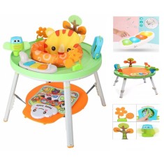 Saritor pentru copii cu centru de activitati si pian WePro Store, 3 in 1, Baby jumper, transformabil in masa de joc, scaun de hranire, Sunete, Lumini,