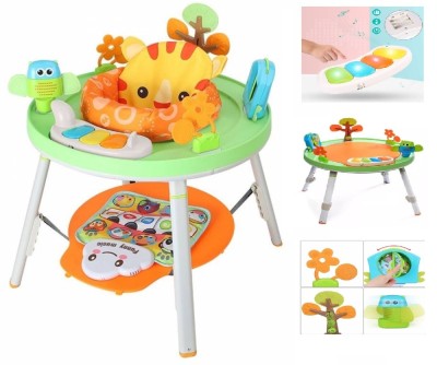 Saritor pentru copii cu centru de activitati si pian WePro Store, 3 in 1, Baby jumper, transformabil in masa de joc, scaun de hranire, Sunete, Lumini, foto