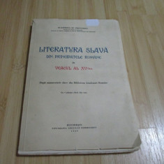 E. ST. PISCUPESCU--LITERATURA SLAVA DIN PRINCIPATELE ROMANE IN VEACUL XV - 1939