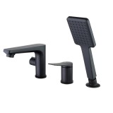 Baterie Cada, Incorporata, cu 3 intrari pe Puntea Laterala Comutator Rotativ Lemark Bronx LM3745BL Negru