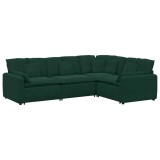 Cumpara ieftin Canapea modulara cu perne, verde inchis, catifea