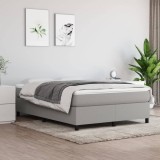 Cumpara ieftin Pat box spring cu saltea, gri deschis, 140x190 cm, textil