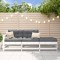 Gossi set mobilier de gradina cu perne, 3 piese, alb, lemn masiv
