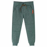 Pantaloni de trening pentru copii, verde &icirc;nchis, 104 GartenMobel Dekor, vidaXL