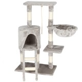 Ansamblu de joaca pentru pisici, cu loc pentru zgariat, ascuns, culcus, sfoara, 96cm, gri Household NewTrend