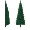 Jumătate brad de Crăciun subțire cu suport, verde, 150 cm