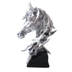 Statueta decorativa, Cal, Argintiu, 41 cm, BL551L