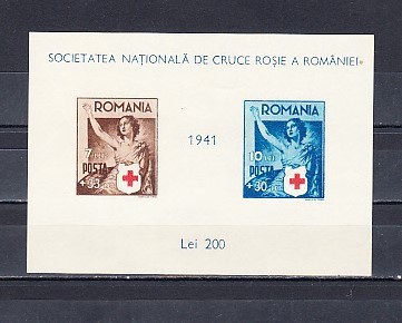 M1 TX7 12 - 1941 - Crucea rosie - colita nedantelata foto