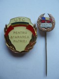 ROMANIA - INSIGNA UTC PENTRU APARAREA PATRIEI+ INSIGNA UASCR, RSR, IM1.43