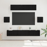 vidaXL Set Cabinet TV Altele cu depozitare cu ușă 7 pcs Stejar negru 80 x 30 x 30 cm