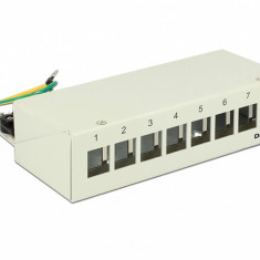 Patch Panel montare desktop pentru keystone 8 porturi gri, Delock 43336