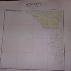 Plansa/harta geologica a republicii socialiste romania,JIMBOLIA 1966,T.GRATUIT