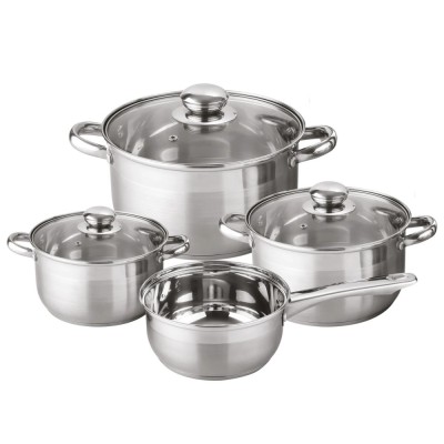 Set vase de gatit Michelino, 7 piese, otel inoxidabil, inductie, argintiu foto