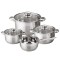 Set vase de gatit Michelino, 7 piese, otel inoxidabil, inductie, argintiu