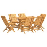 Set mobilier de gradina, 7 piese, lemn masiv de tec