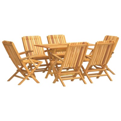 Set mobilier de gradina, 7 piese, lemn masiv de tec foto