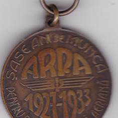 Medalie 6 ani de Munca pentru Flota Aeriana ARPA 1927-1933 Carol II