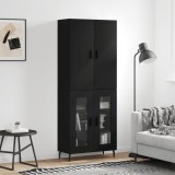 vidaXL Dulap &icirc;nalt, negru, 69,5x34x180 cm, lemn compozit