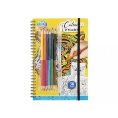 Set creativ, Coloreaza pe numere, A4, 36 pag, 6 creioane duble, Moxy