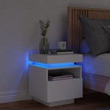 Cumpara ieftin Noptieră cu lumini LED, alb, 40x39x48,5 cm