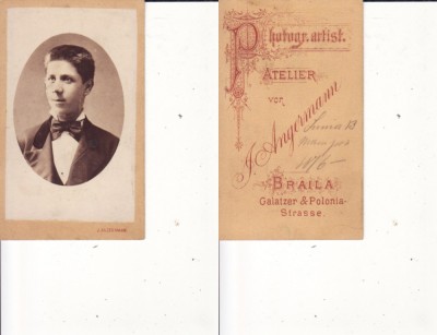 CDV, Foto cabinet Angermann- epoca carton Braila foto