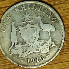 Australia - moneda de colectie - 1 shilling 1916 argint sterling -George V - VG