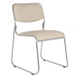 Scaun vizitator GN Emil, piele ecologica, cadru metalic cromat, stivuibil, 100 kg