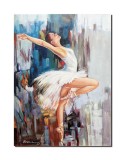 Tablou balerina pictat manual, Gratie, 70x50cm ulei pe panza, Mircea Iordache