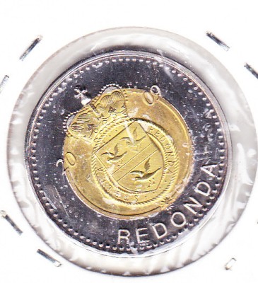 bnk mnd Redonda 10 $ 2009 unc , fauna marina ,bimetal foto