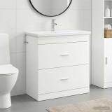 Cumpara ieftin Set de mobilier pentru baie Alb 81 x 40 x 84,5 cm