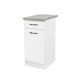 Praktik 40 dulap inferior 1 ușă 1 sertar, alb-alb