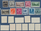 1939 Centenar Carol I lot 11 timbre nedantelate MNH, Nestampilat