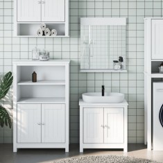 vidaXL Set mobilier baie, 3 piese, &bdquo;BERG&rdquo;, alb, lemn masiv de pin 3206498
