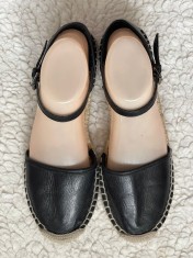 ESPADRILE NEGRE DAMA PIELE NATURALA TALPA SFOARA ZARA OPINCUTE FEMEI CASUAL